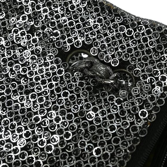 Chanel Silver Sequins Double Chain Shoulder Bag - Picture 12 of 12